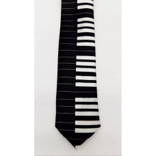 Slim line stropdas zwart wit Piano design